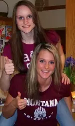 Kaitlyn Molloy (bottom) and her twin sister Brooke