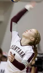 Sadie Ahearn had three of Montana's eight service aces