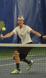 Cody Blum teamed with Mike Facey to score a huge doubles win