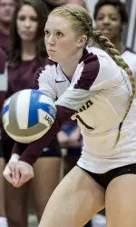 Sadie Ahearn had eight digs and a service ace
