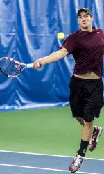 Mikolaj Caruk won 2-6, 6-2, 6-3 at No. 2 singles.