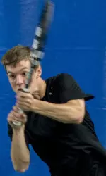 Tomasz Soltyka won in straight sets at No. 3