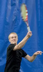 Senior Ethan Vaughn won in straight sets at No. 5 singles.