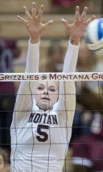 Kelsey Schile had a match-high seven blocks