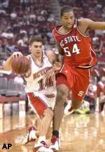 Engin Atsur and Marcus Melvin in Saturday's Red/White game.