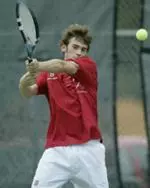 Chris Mills won in doubles and singles against the Terps.