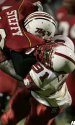 Manny Lawson sacks Maryland QB Jordan Steffy.