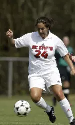 Freshman Alex Caram led the Pack with three shots, two on goal, against Virginia Tech.