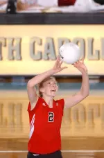 Sophomore setter Melissa Rabe dished out 24 assists against the Seminoles Friday night.