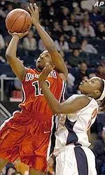 Sophomore Marquetta Dickens (seen here in last year's NCAA tournament game versus Auburn) and the Wolfpack hosts EA Sports on Tuesday.
