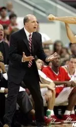 Herb Sendek pleads with an official during Monday night's game against Purdue.