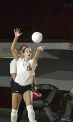 Senior Melanie Rowe tallied a team-best 14 kills against the Tigers Friday night.