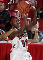 Billie McDowell (file photo) had 18 points and nine rebounds against Maryland.