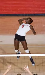 Stefani Eddins and Adeola Kosoko (above) led NC State volleyball to a 3-1 win at Boston College