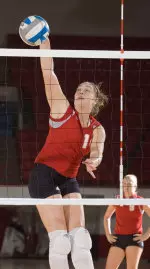 Kelly Higgins set career highs in kills, attack percentage, digs and blocks