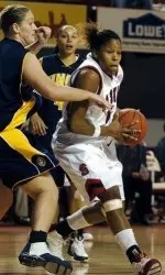 Khadijah Whittington attempted NC State's first ever dunk against UNC Greensboro on Friday, Nov. 18.