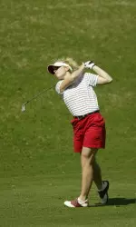 Nancy Mountcastle led the women's golf team with one stroke over par in the second round of the Derby Invitational on Saturday, November 5, 2005.