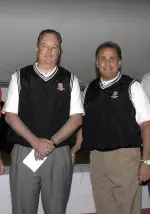 Wolfpack Club executive director Bobby Purcell and football coach Chuck Amato