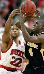 Tony Bethel defends Wake Forest freshman Harvey Hale.