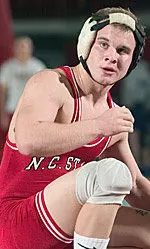 Jeremy Hartrum recorded a pin against Cortney Roberts of Gardner-Webb in the final match of the day at the NC State Duals.