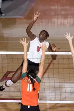 Adeola Kosoko (above), Andrea Bentley, Stefani Eddins and Melissa Rabe made the All-ACC Academic Volleyball Team