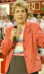 Kay Yow was presented with a water-color painting from Fort Lauderdale, Fla., artist Todd Dawes.