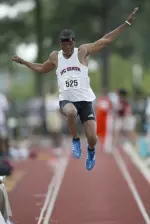 Dexter Adams won the ACC Championship in the indoor long jump