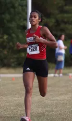 Ryanna Henderson led NC State to a second-place finish Friday in the women's 5k race at the Great American Cross Country Festival. (photo by Chris Coleman)