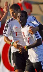 Mamadou Kansaye celebrates his goal against High Point.