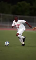 Senior Akil DeFreitas netted a goal and an assist in the Pack's season opening win.