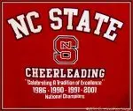 The t-shirt created in coordination with the latest NC State cheerleading reunion celebrating the 25, 20, and 10 year marks on 3 of their 4 national championships