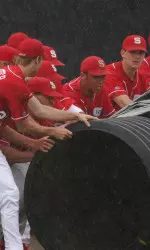 NC State's game Friday at Virginia was rained out and will be made up as part of a doubleheader on Saturday.