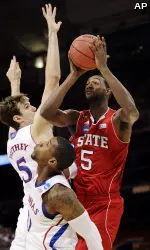 C.J. Leslie led the Pack with 18 points.