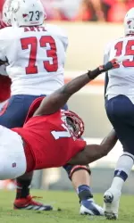 Linebacker Sterling Lucas drags down a South Alabama player in Saturday's action
