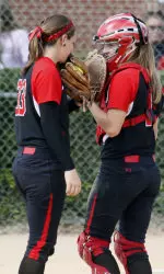 Catcher Kirsty Grant and pitcher Emily Weiman