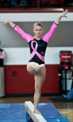 Senior Hannah Fallanca recorded a 9.925 to win the individual competion on balance beam on Sunday.