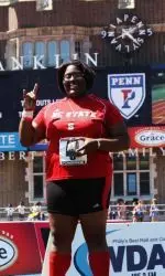 Tremanisha Taylor set a new NC State indoor school record in the women's shot put at the Hokie Invitational on Saturday, with a throw of 54'04