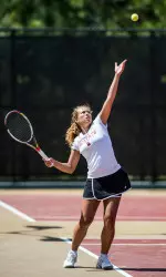 Rachael James-Baker won all three of her matches last Friday, including two singles victories.