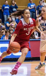 Freshman Miah Spencer tied a career high with 14 points at No. 7 Duke Thursday