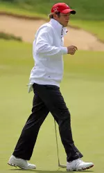 Logan Harrell recorded four birdies on Monday