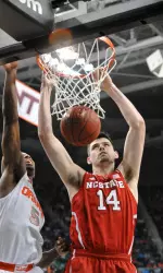 Jordan Vandenberg scored 10 points in NC State's 66-63 win over No. 2 seed Syracuse on Friday.
