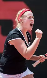 Liza Fieldsend paired with Rachael James-Baker to win their team-leading 10th doubles match of the year.