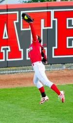 Scout Albertson makes a leaping grab in center field