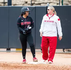 Freshman Alyssa Compton with assistant coach Katie Grimes (Photo by Greg Mintel)