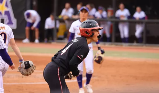 Tori Ensley celebrating after Double at ECU 2/28/24