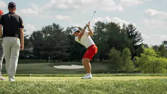 Nick Mathews teeing off