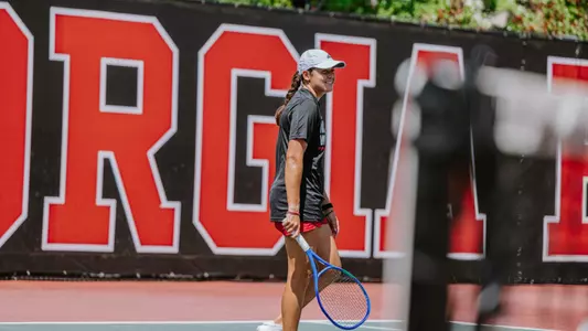Mia Slama at Women's Tennis Practice Ahead of the Elite team Eight in Athens, Georgia