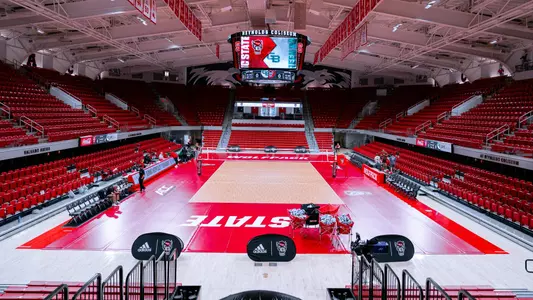 Reynolds Coliseum prior to a volleyball match 