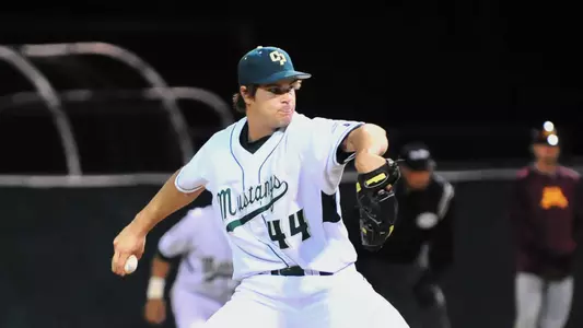 Baseball pitcher Jeff Johnson throws a pitch.