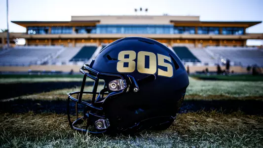 Cal Poly's black football helmets.